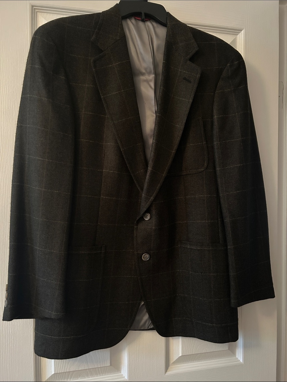 Jos. A. Bank Dark Charcoal Windowpane Sport Coat